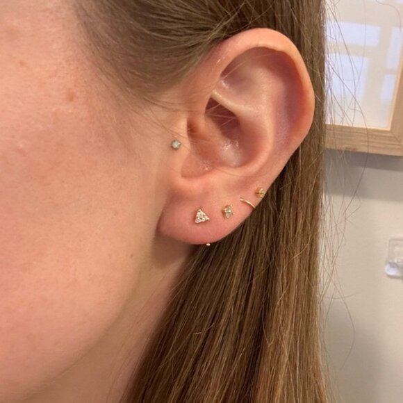 marley and me Jewelry - The Zania Gold open huggie hoop with CZ hoop earrings